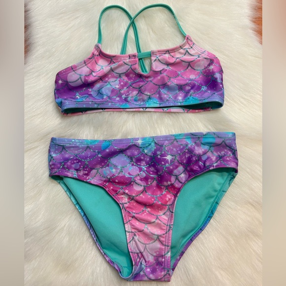 Sonoma ⚜️ 3-Piece Mermaid Swimsuit & Mermaid Tail Cover-Up Swim Set - Picture 2 of 9